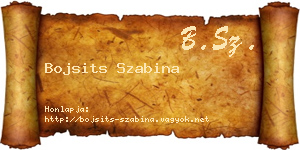 Bojsits Szabina névjegykártya